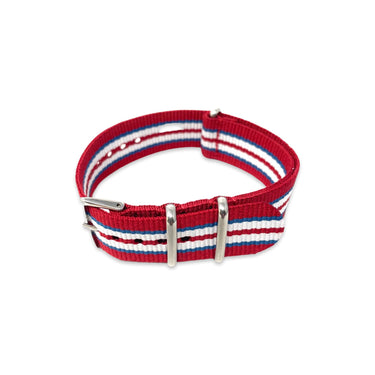 Classic Military Style Strap - Red, Blue & White